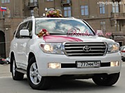 Toyota Land Cruiser на свадьбу и эффектные украшения для машин в бордовом цвете (марсала). ДАНКО-КОРТЕЖ - весь Волгоград, область!